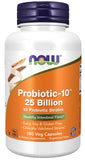 NOW Foods Probiotic-10, botella frontal, posible apoyo digestivo diario.