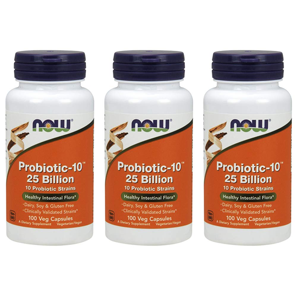 NOW Foods Probiotic-10 uso diario para flora intestinal saludable
