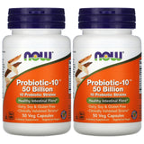 NOW Foods Probiotic10: botella frontal para apoyo digestivo diario