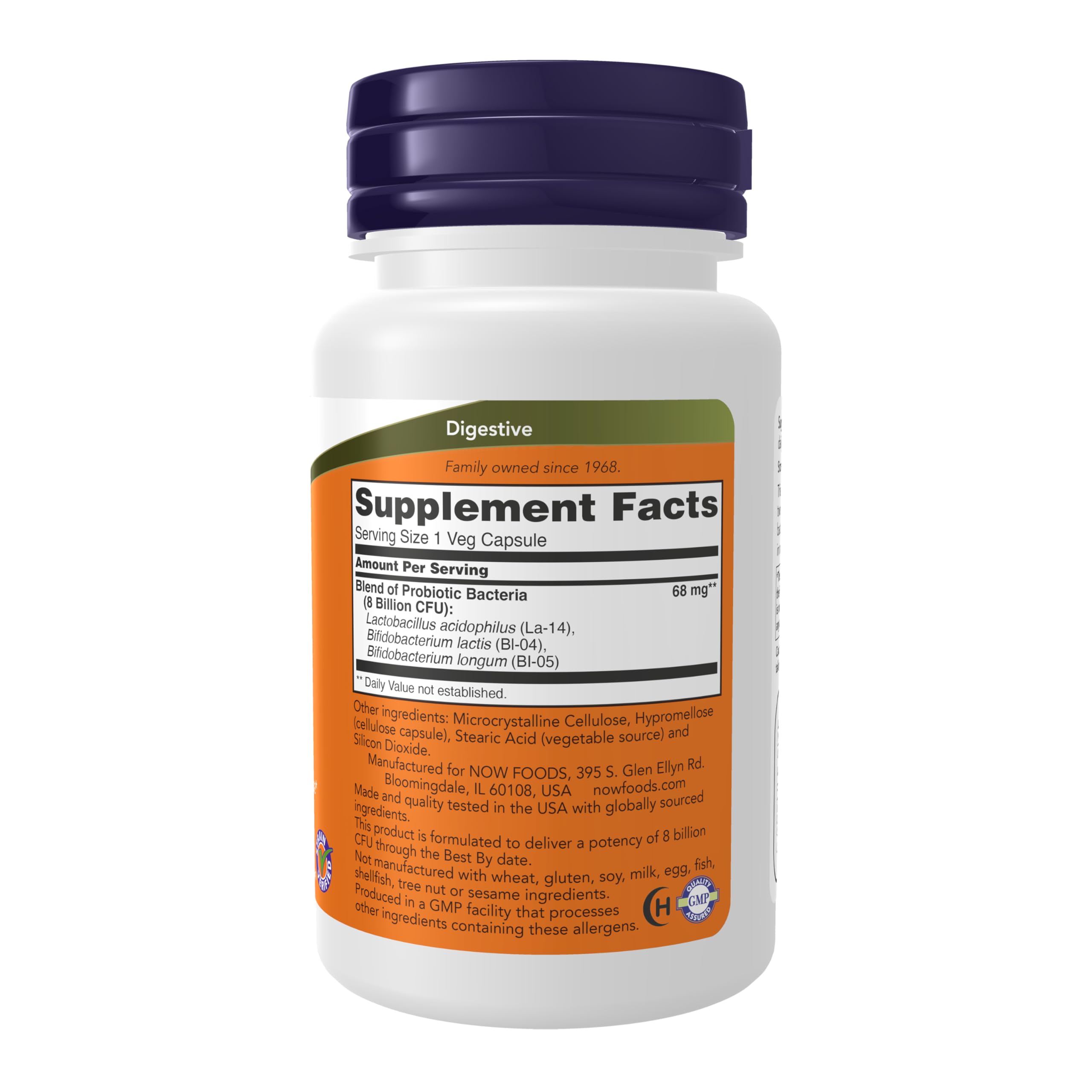 NOW Foods Probioticos 8 mil millones CFU cápsulas para consumo diario