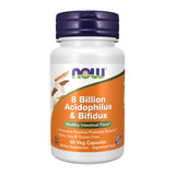 NOW Foods Probioticos 8 mil millones CFU frente al envase para equilibrio intestinal