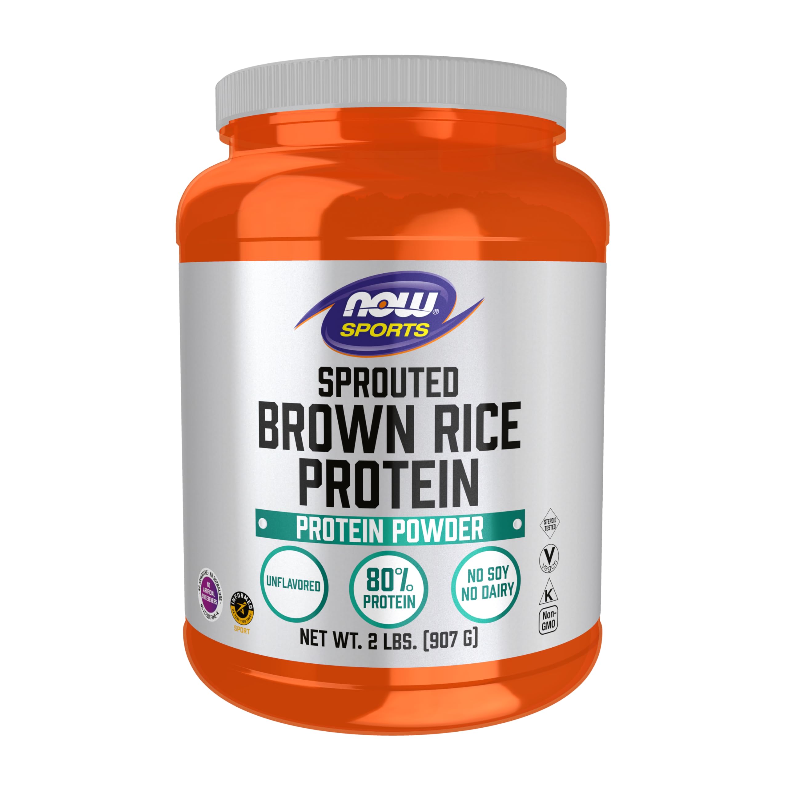 NOW Foods Proteína de Arroz Germinado, bote 2 libras, mezcla fácil en batidos
