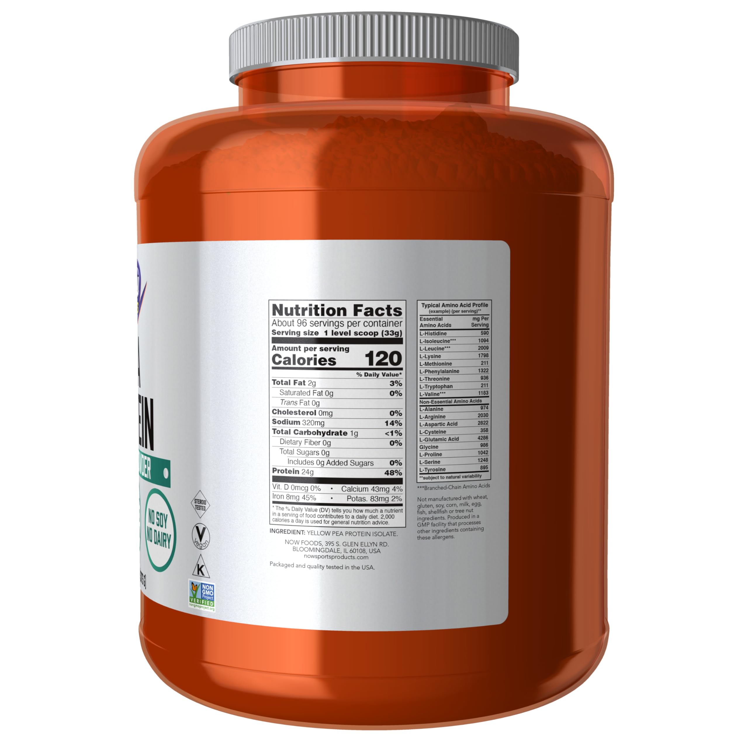 NOW Foods Proteína de guisante sin sabor, mezcla fácil para batidos.