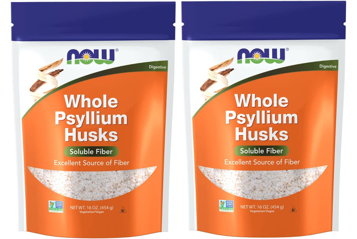 NOW Foods Psyllium Husks frascos dos-pack para fibra diaria