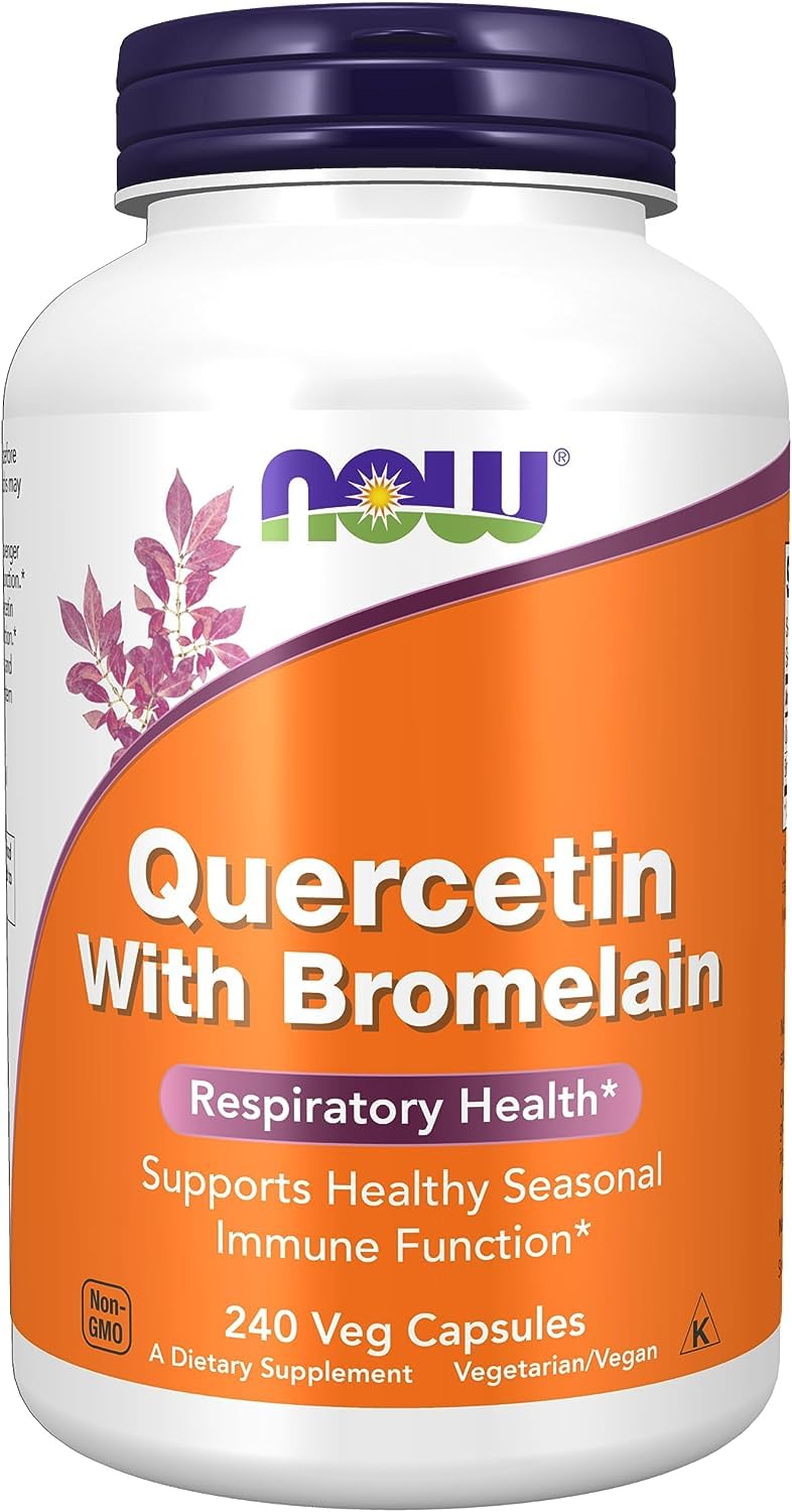 NOW Foods Quercetina con Bromelina: posible apoyo a la función respiratoria normal.