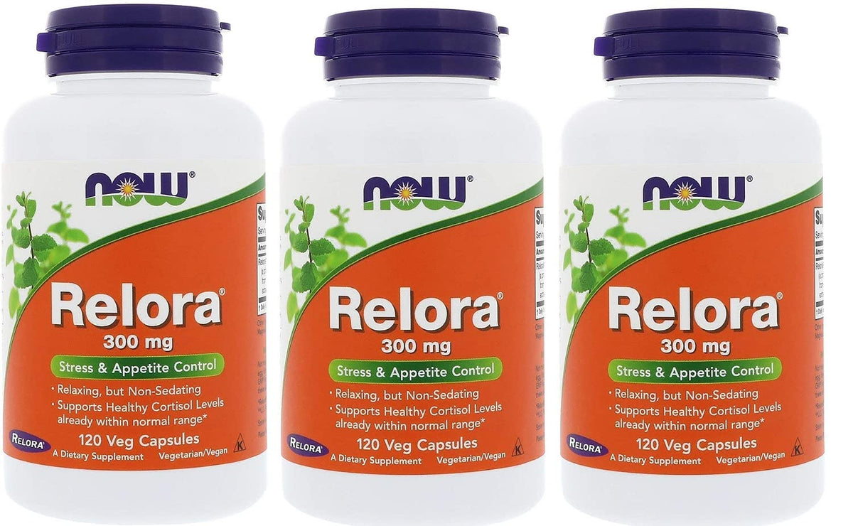 NOW Foods Relora cápsulas 300 mg en botella, posible apoyo al manejo del estrés diario