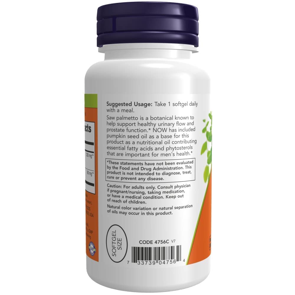 NOW Foods Saw Palmetto Extract, etiqueta, información clara para compradores informados.