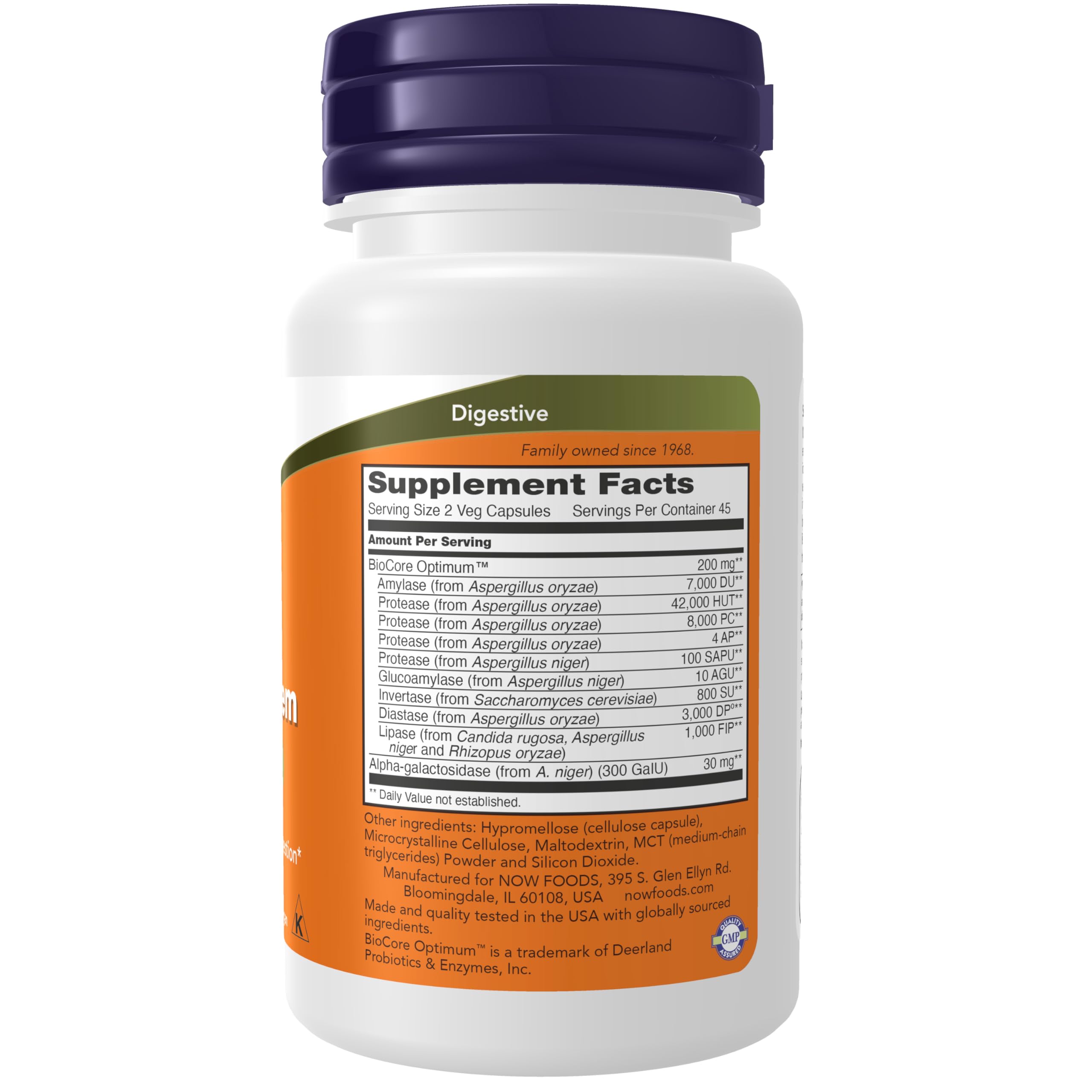 NOW Foods Sistema Digestivo Óptimo – cápsulas siendo vertidas para facilitar la ingesta tras comidas
