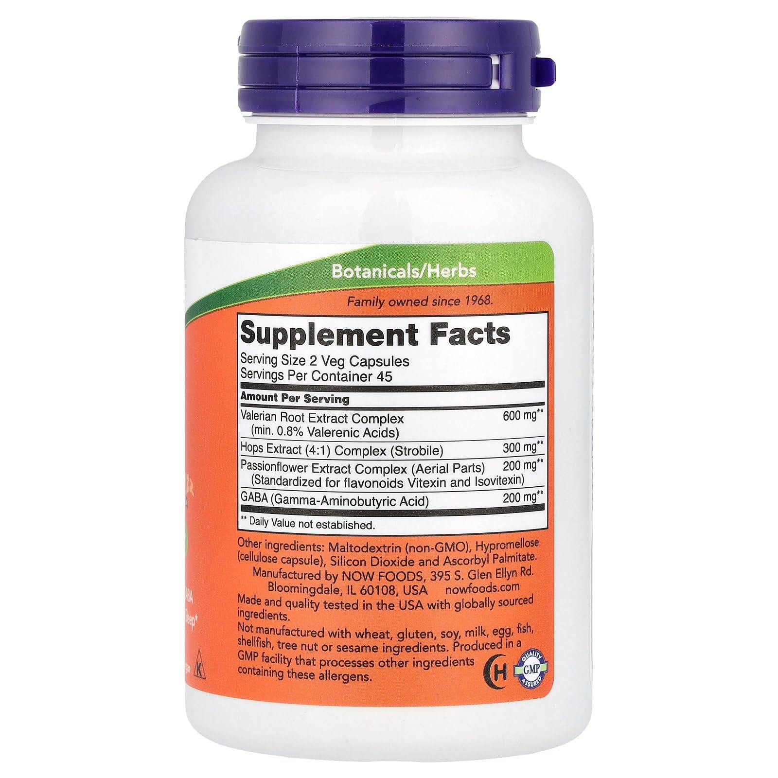 NOW Foods Sleep cápsulas vegetarianas, uso nocturno práctico para la rutina de descanso.