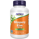 NOW Foods Slippery Elm cápsulas 400 mg, botella, apoyo suave para el tracto gastrointestinal.