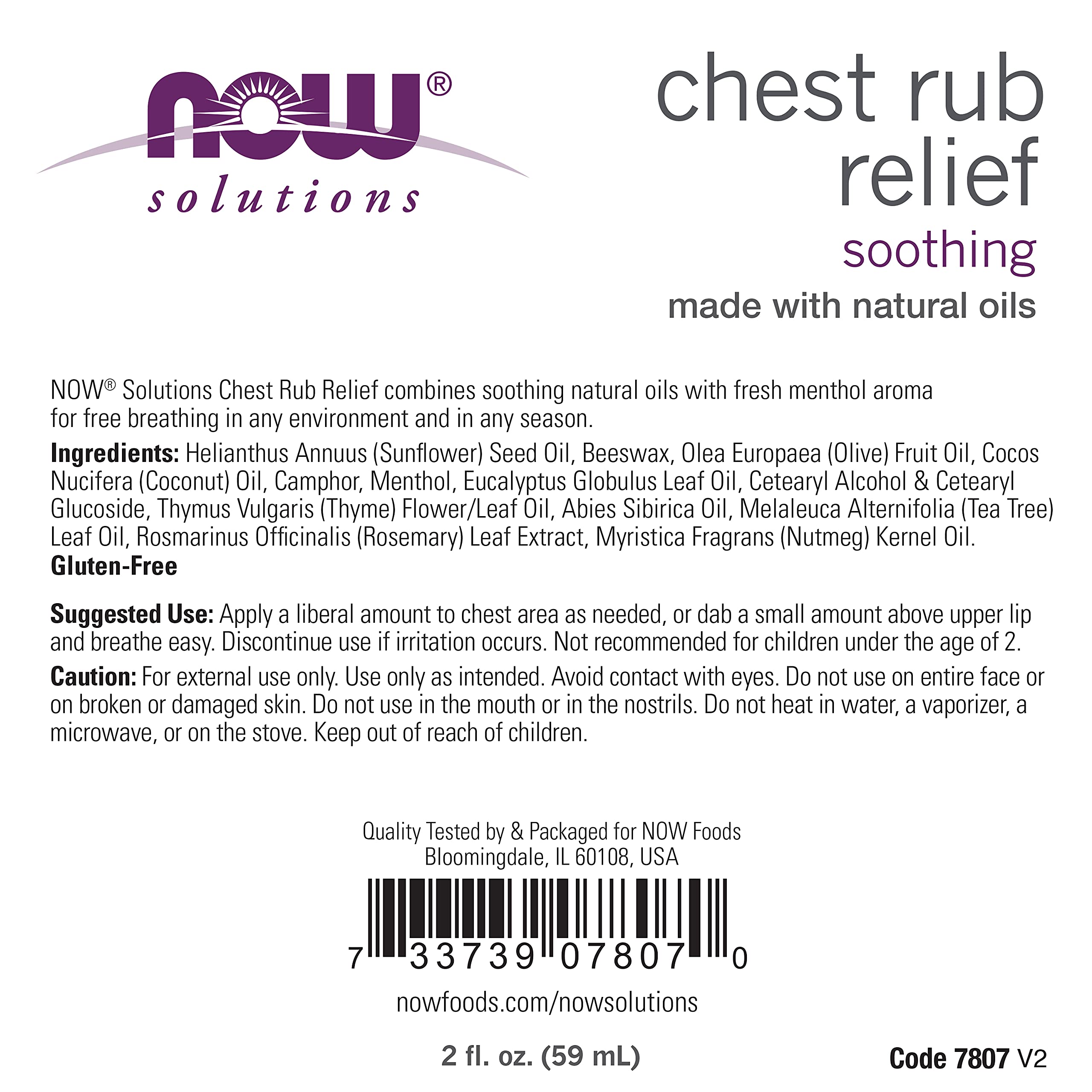 NOW Foods Chest Rub Relief: aplicación en el pecho para respiración más fácil durante cambios estacionales