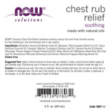 NOW Foods Chest Rub Relief: aplicación en el pecho para respiración más fácil durante cambios estacionales