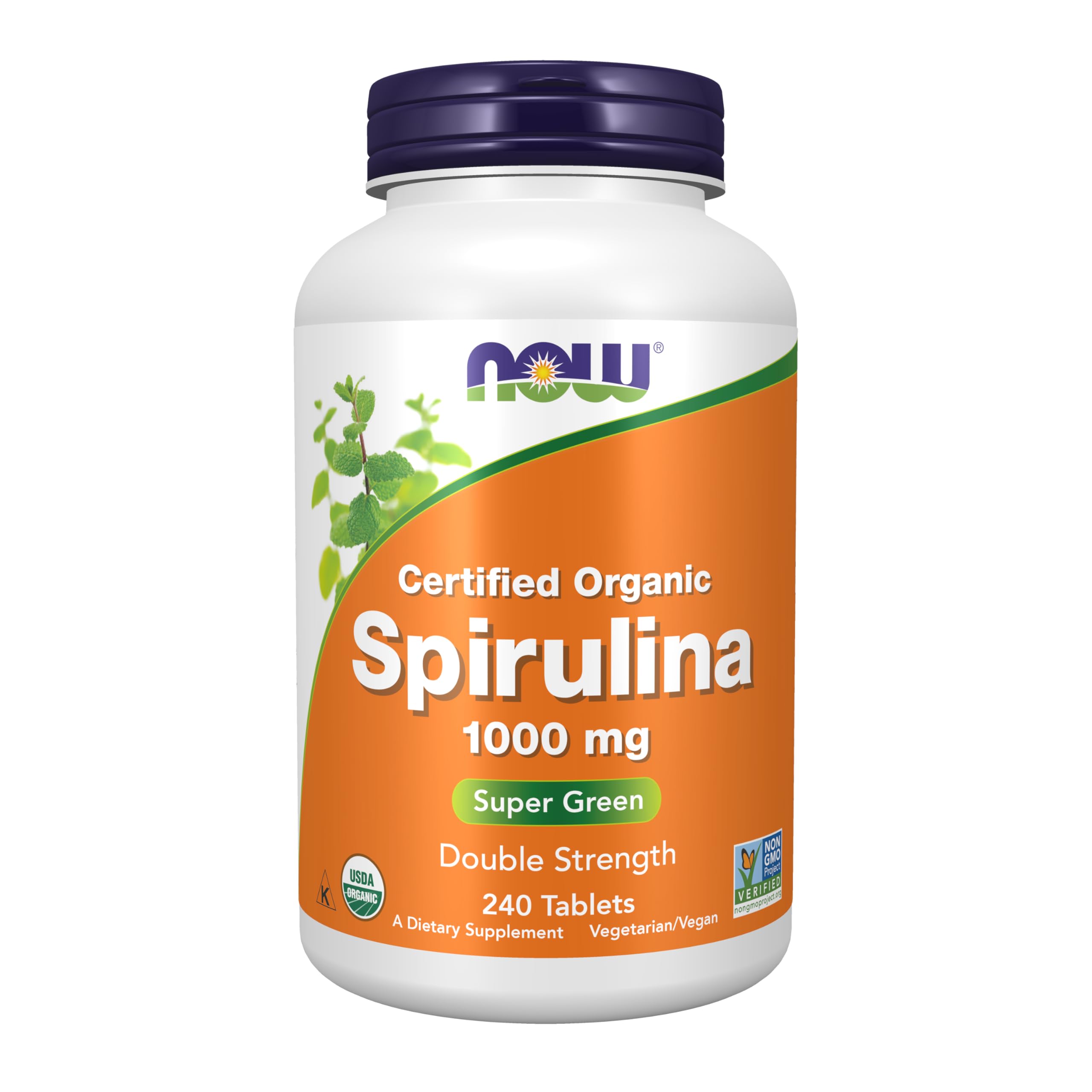 NOW Foods Spirulina: tableta de 1000 mg para nutrición diaria.