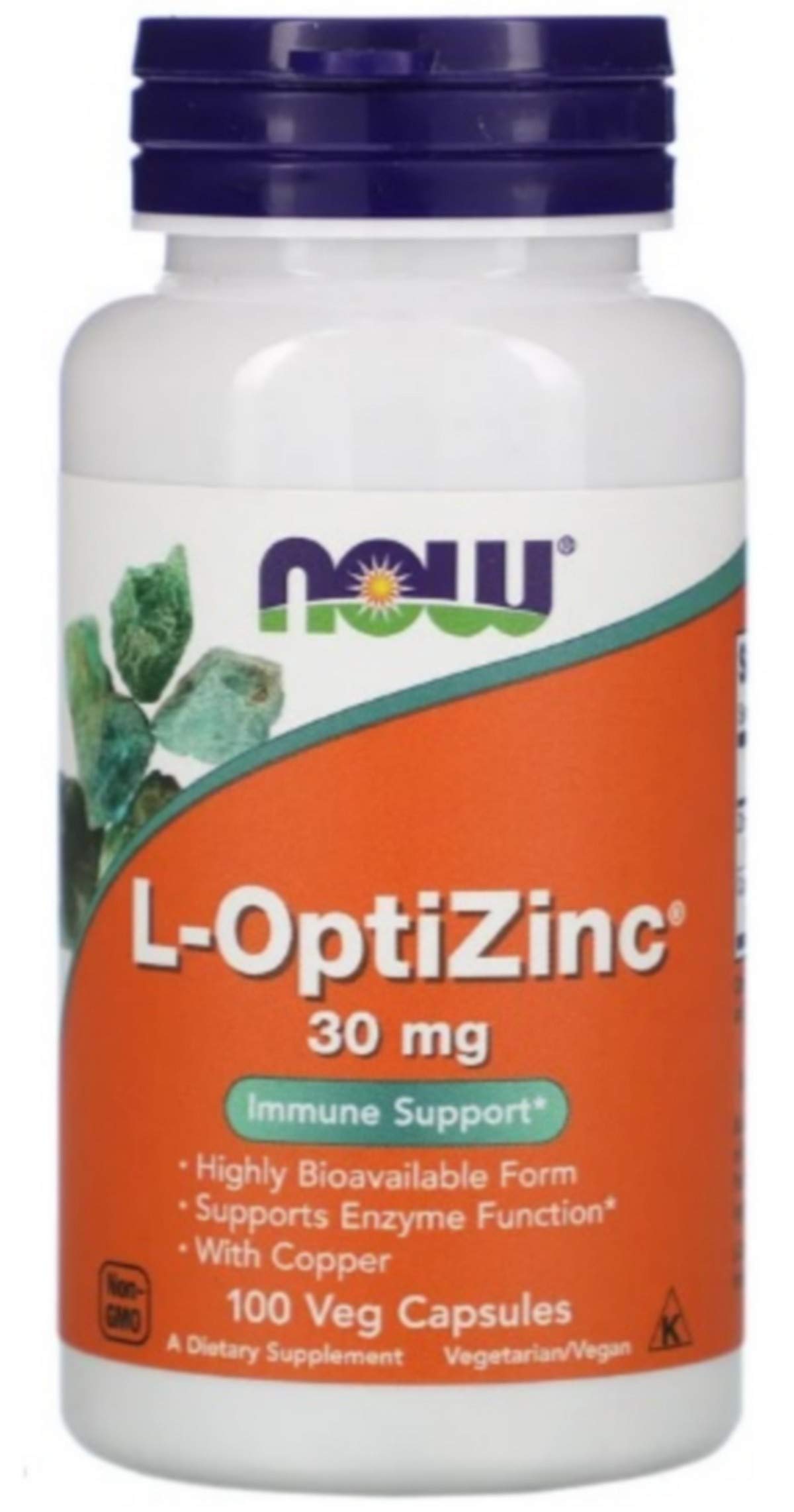 NOW Foods SPO Optizinc 30 mg en cápsulas, apoyo inmunitario diario biodisponible