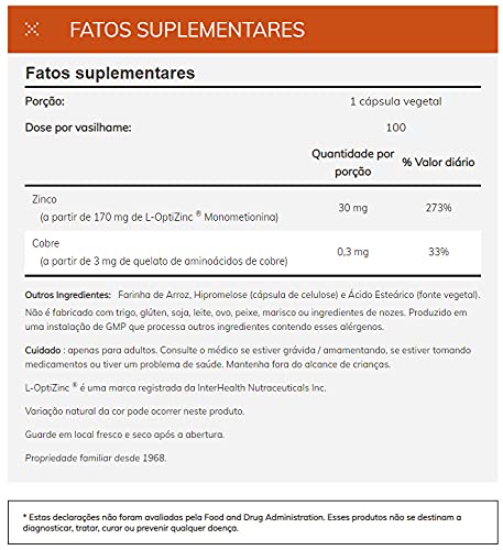 Etiqueta del producto NOW Foods SPO Optizinc, fórmula con cobre para soporte enzimático
