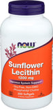 Lecitina de girasol NOW Foods en botella frontal para uso diario.