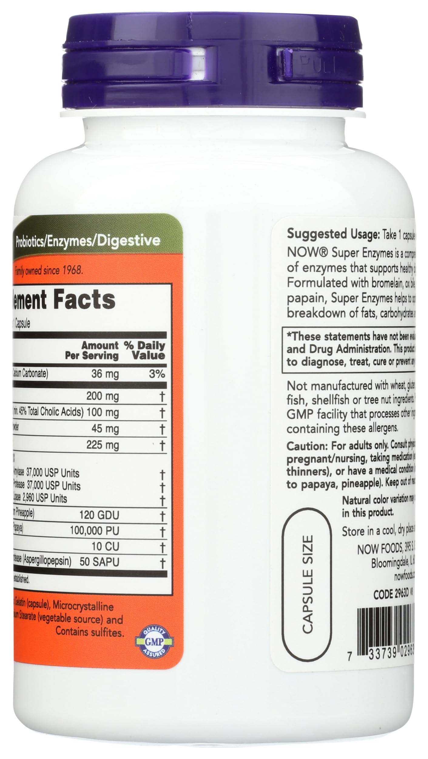 NOW Foods Super Enzimas cápsulas listas para tomar en cada comida