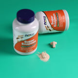NOW Foods Super Enzymes: bromelina y pancreatina, ingredientes destacados en la fórmula.