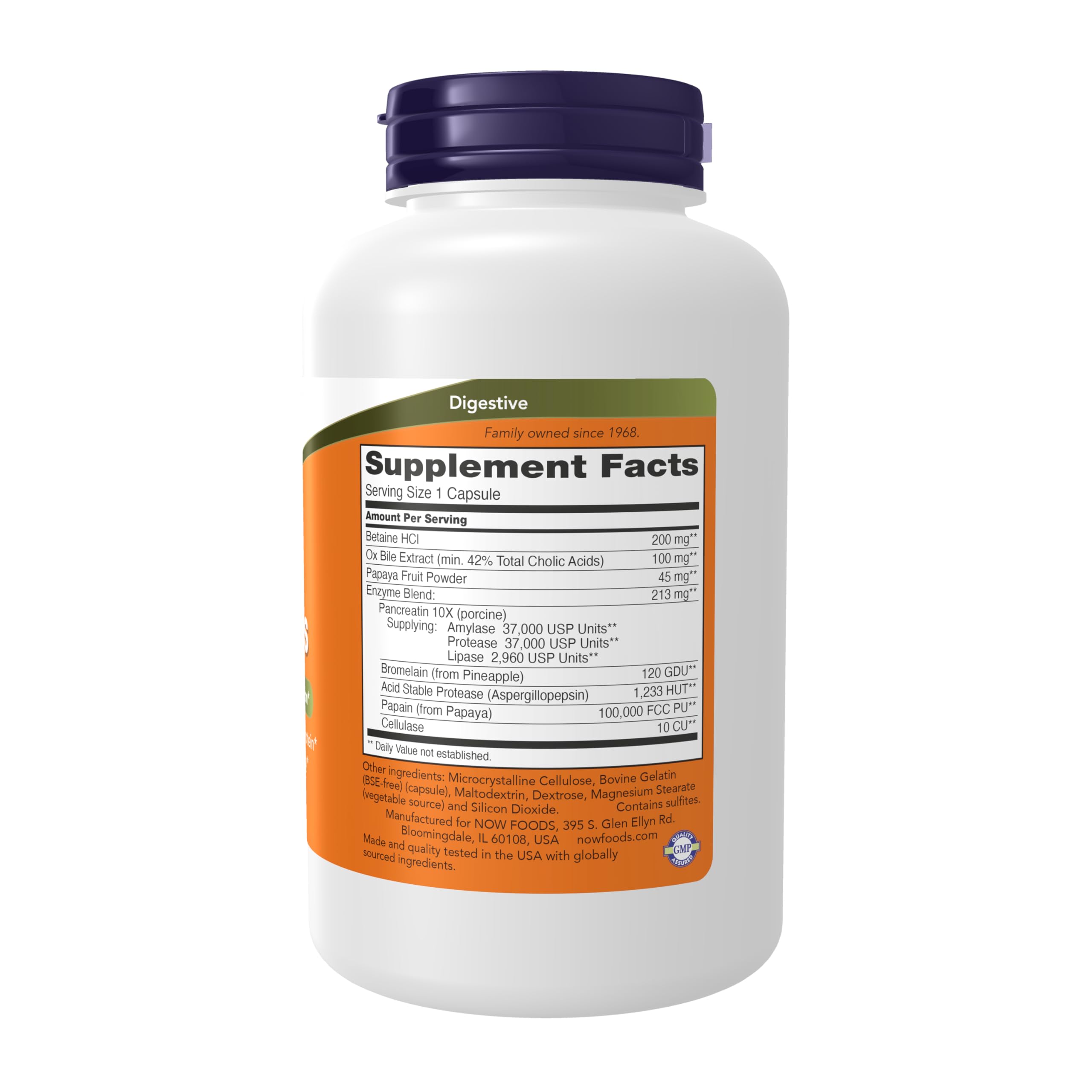 NOW Foods Super Enzymes contiene bromelina para descomponer proteínas
