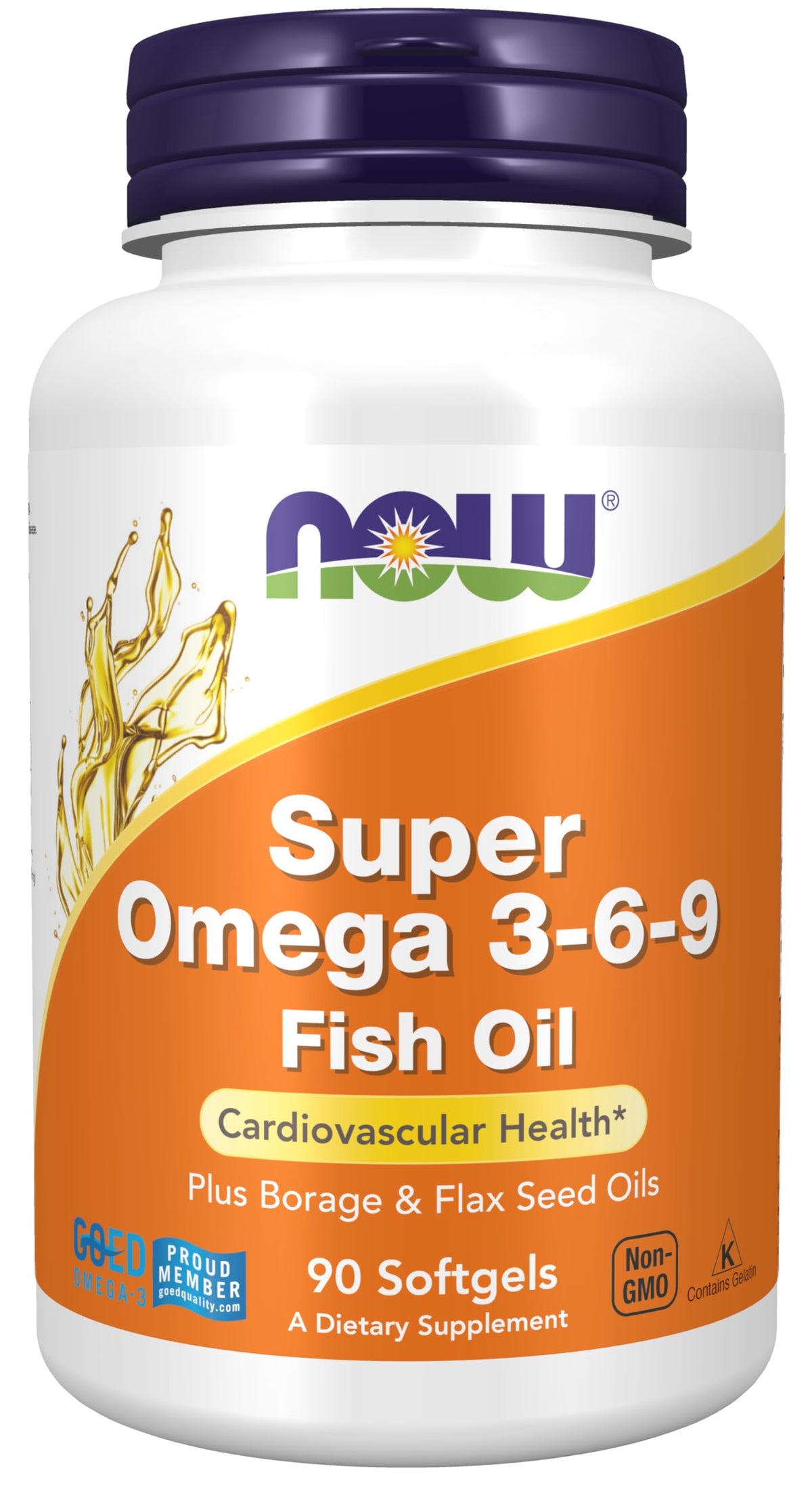 NOW Foods Super Omega 3-6-9: botella con cápsulas para apoyo nutrimental diario
