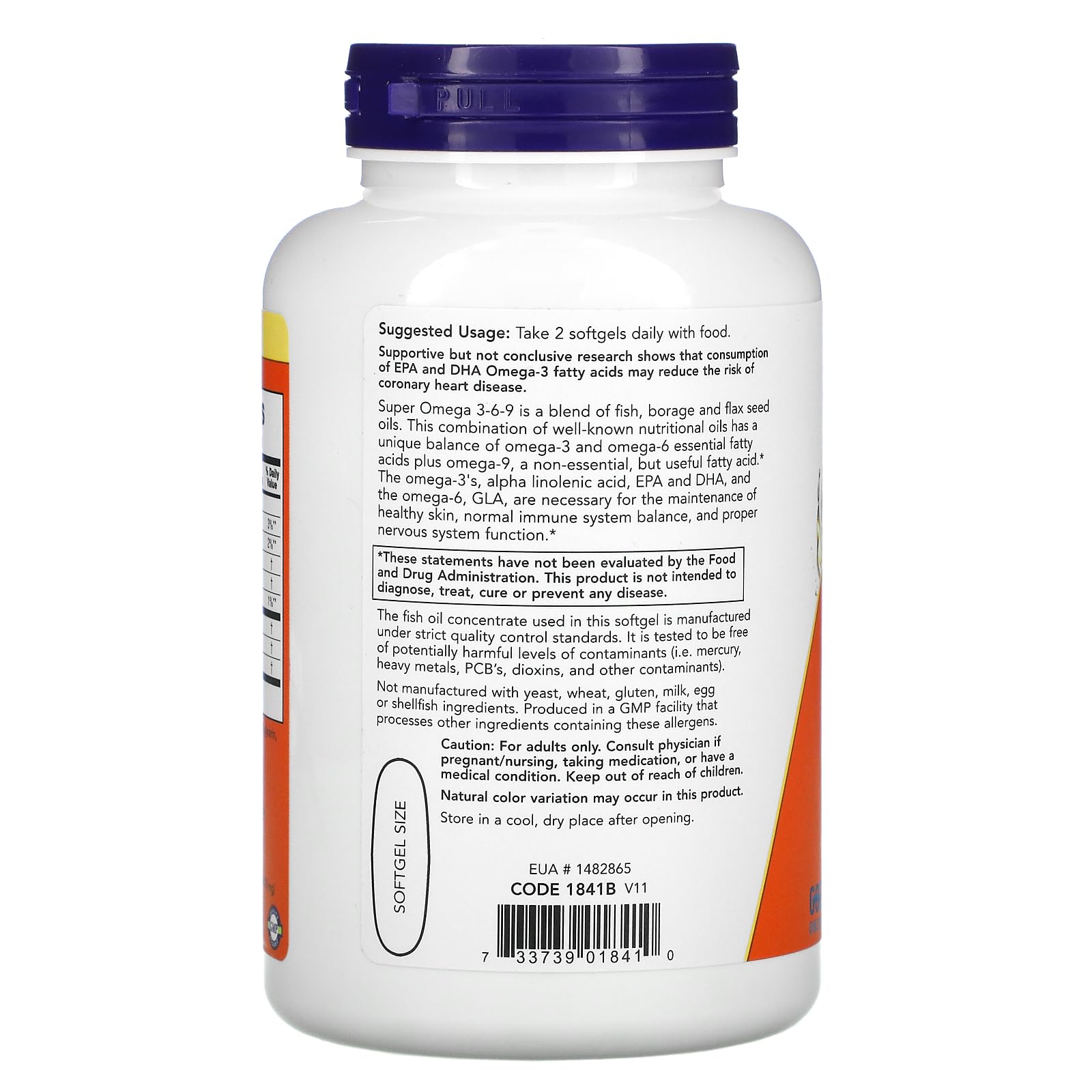 NOW Foods Super Omega 3-6-9, cápsulas, uso diario recomendado para bienestar.