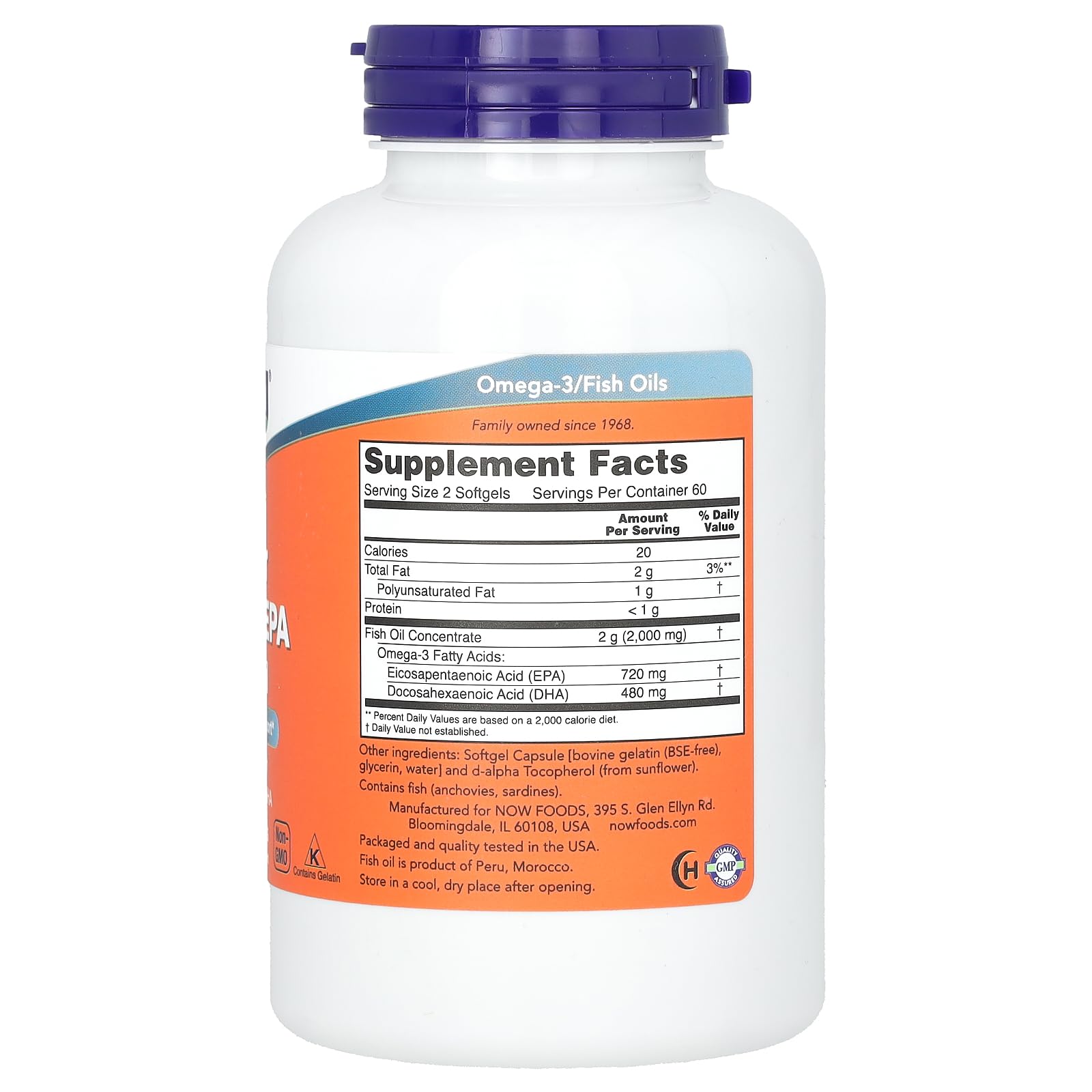NOW Foods Super Omega EPA cápsulas blandas listas para uso diario.