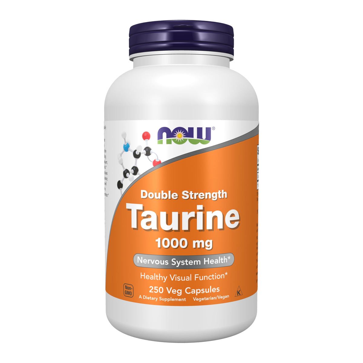 NOW Foods Taurina 1000 mg en cápsulas veganas que apoyan el sistema nervioso.