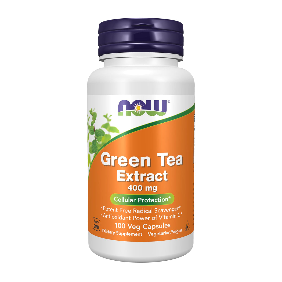 NOW Foods té verde 400 mg en cápsulas frente: antioxidantes convenientes