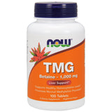 NOW Foods TMG 1000mg, vista frontal de la caja, apoyo potencial a la función cardiovascular.