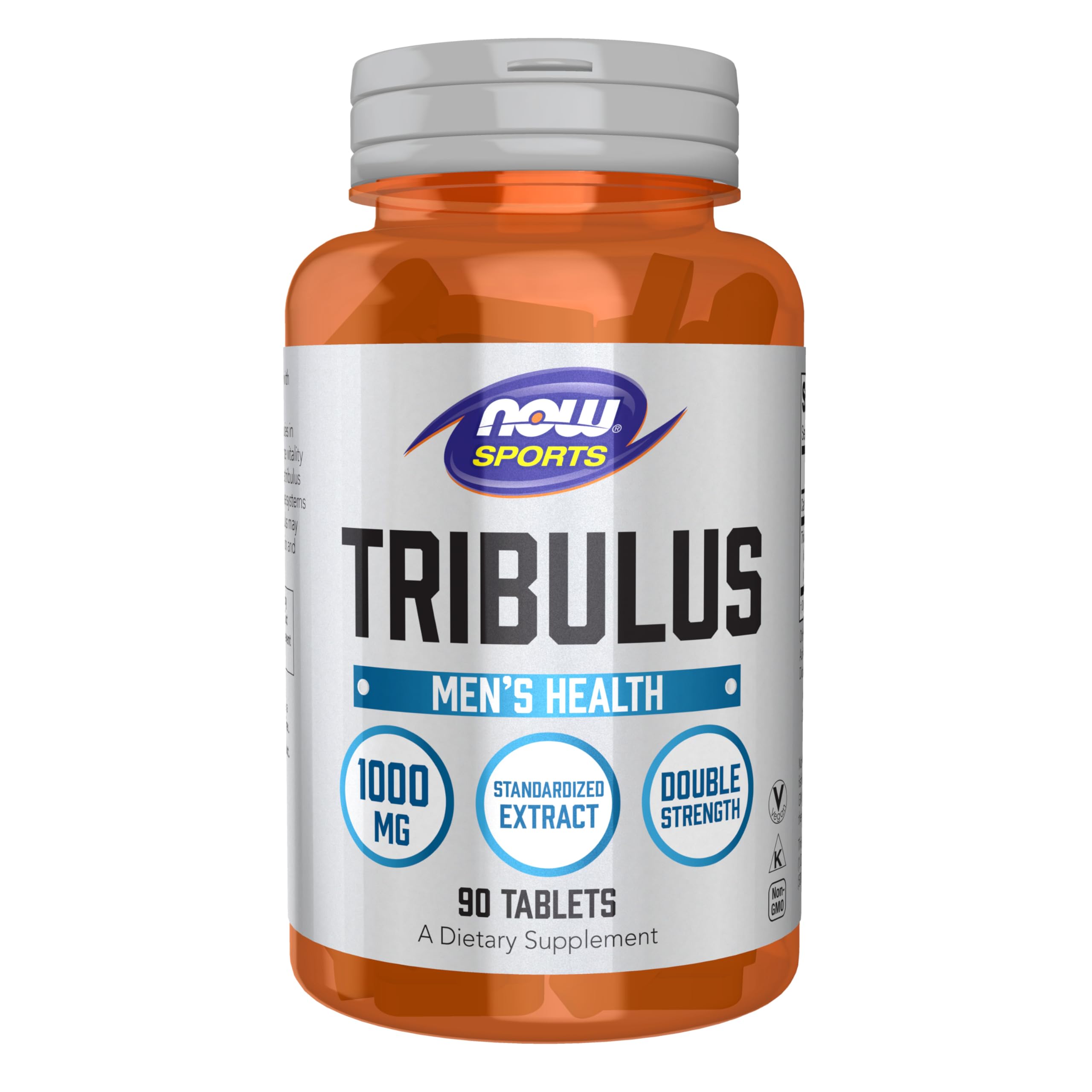 NOW Foods Tribulus 1000 mg, cápsula visible, apoyo a la vitalidad diaria