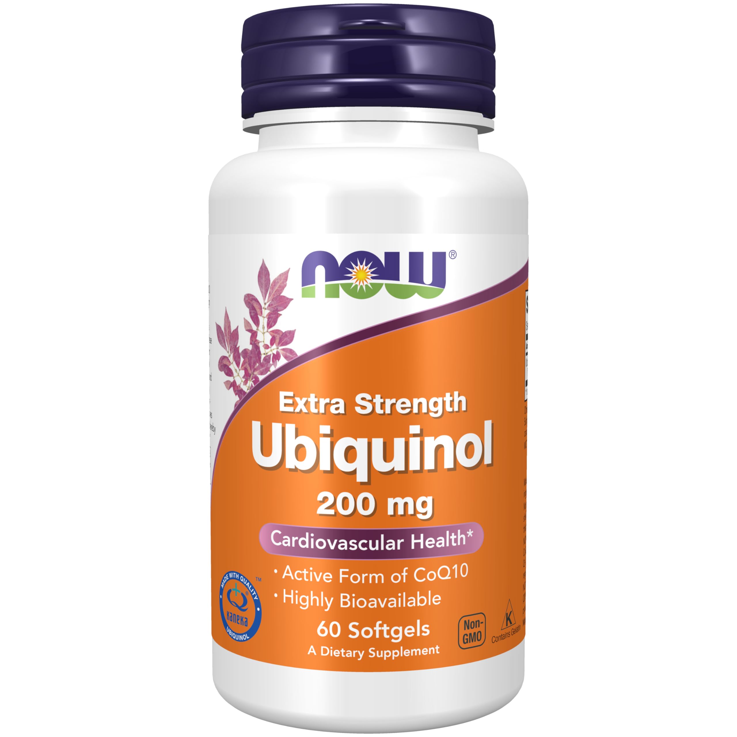 NOW Foods Ubiquinol 200 mg en botella, soporte diario de energía.