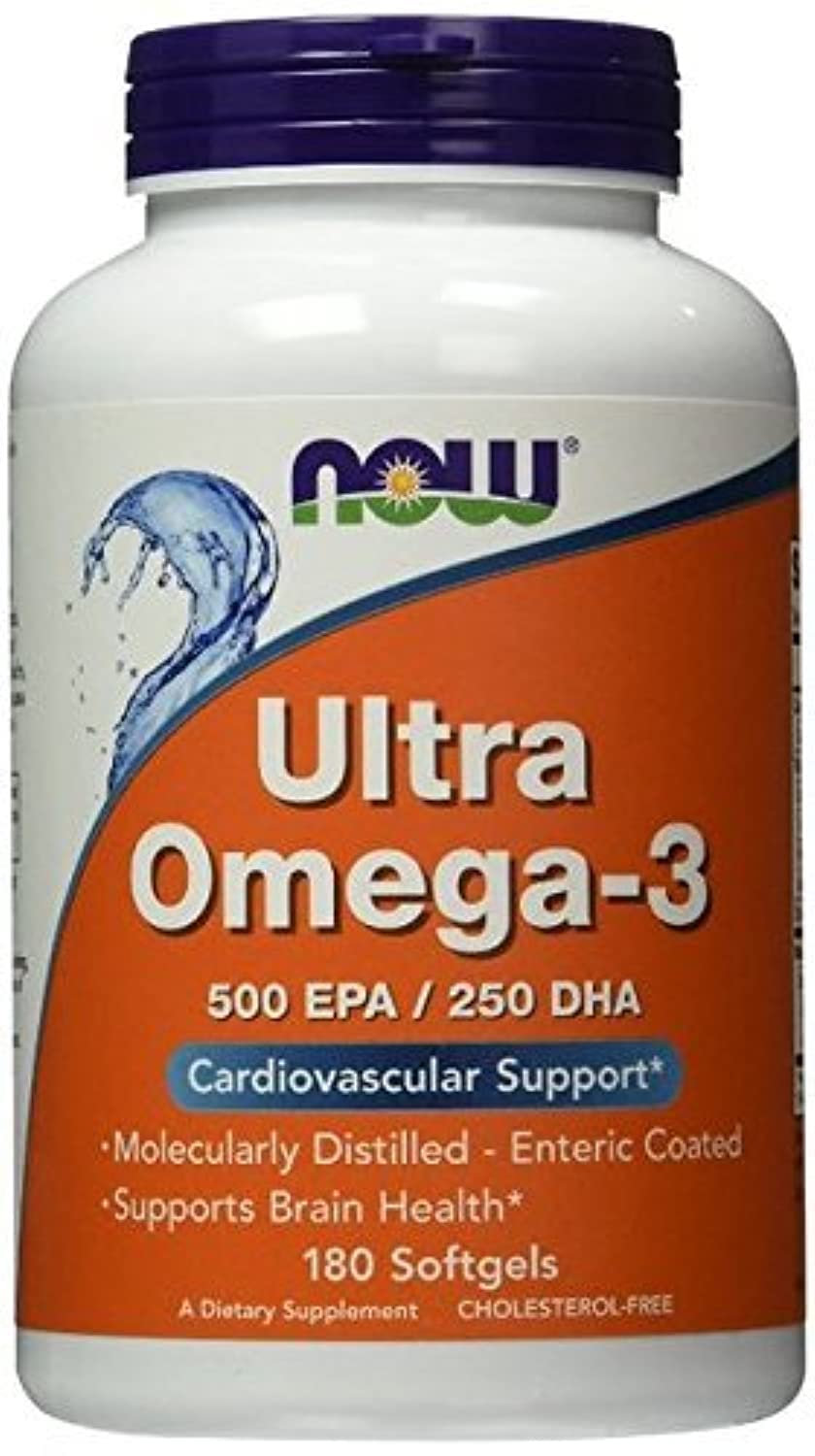 NOW Foods Ultra Omega-3: botella de cápsulas para consumo diario de EPA y DHA