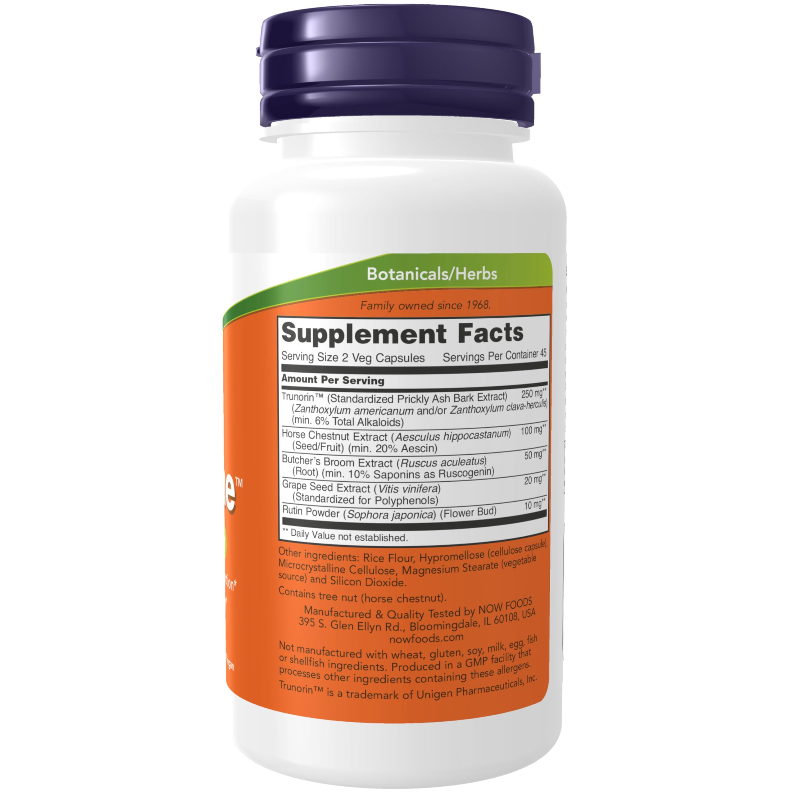 NOW Foods Vein Supreme, cápsulas de 90, promueven la integridad vascular.