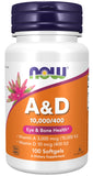 NOW Foods Vitamina A y D cápsulas blandas en botella, favorece la salud ocular y ósea