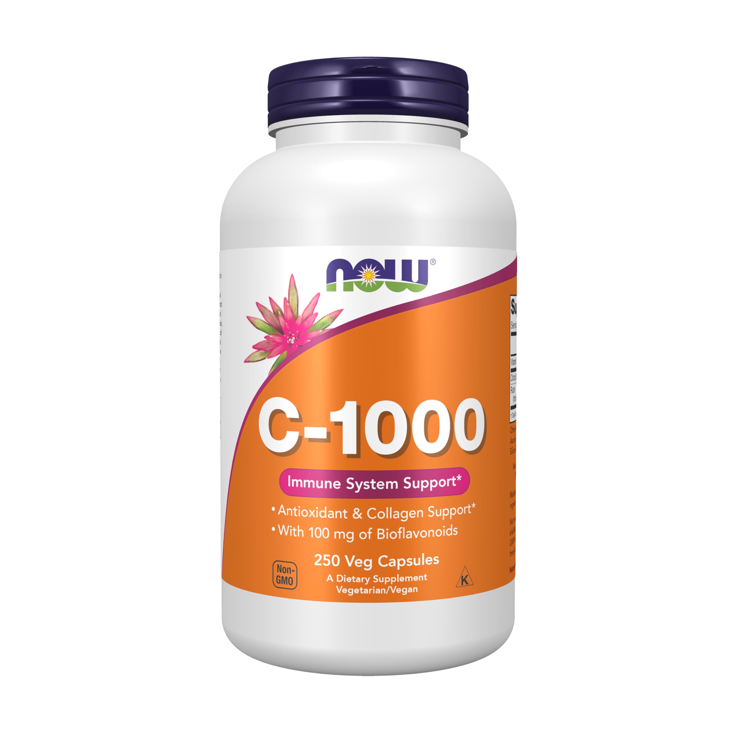 NOW Foods Vitamina C-1000 en botella de cápsulas vegetales para uso diario