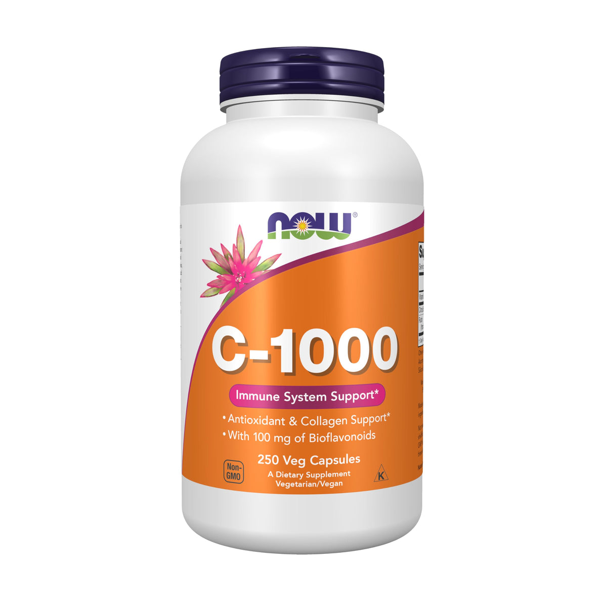 NOW Foods Vitamina C-1000 en botella de cápsulas vegetales para uso diario