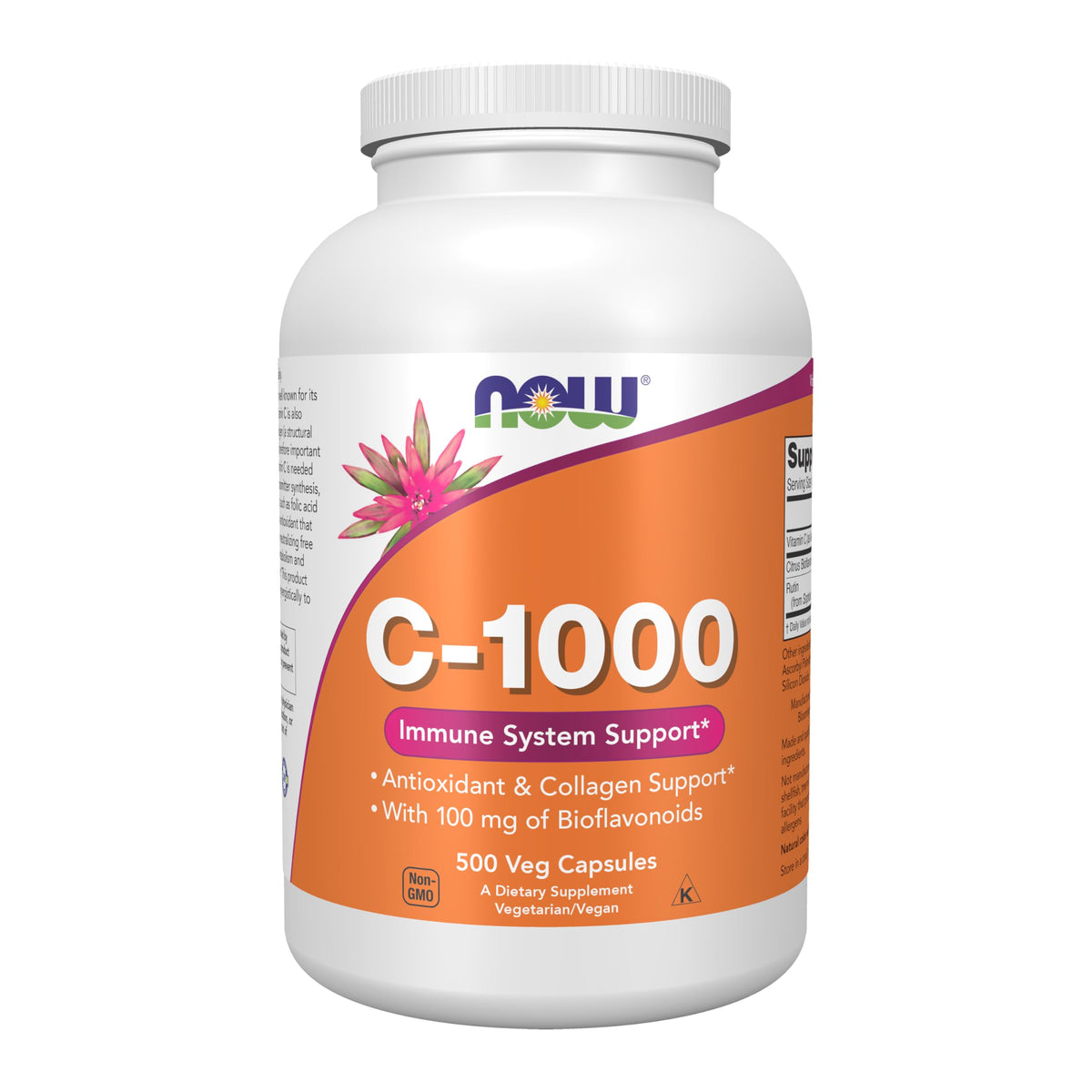 NOW Foods Vitamina C-1000 en botella, protección antioxidante para uso diario.