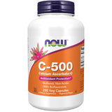 NOW Foods Vitamin C-500 Calcium Ascorbate cápsulas veganas, soporte diario para defensa