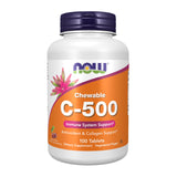NOW Foods Vitamina C-500 tableta masticable de cereza para apoyo antioxidante diario