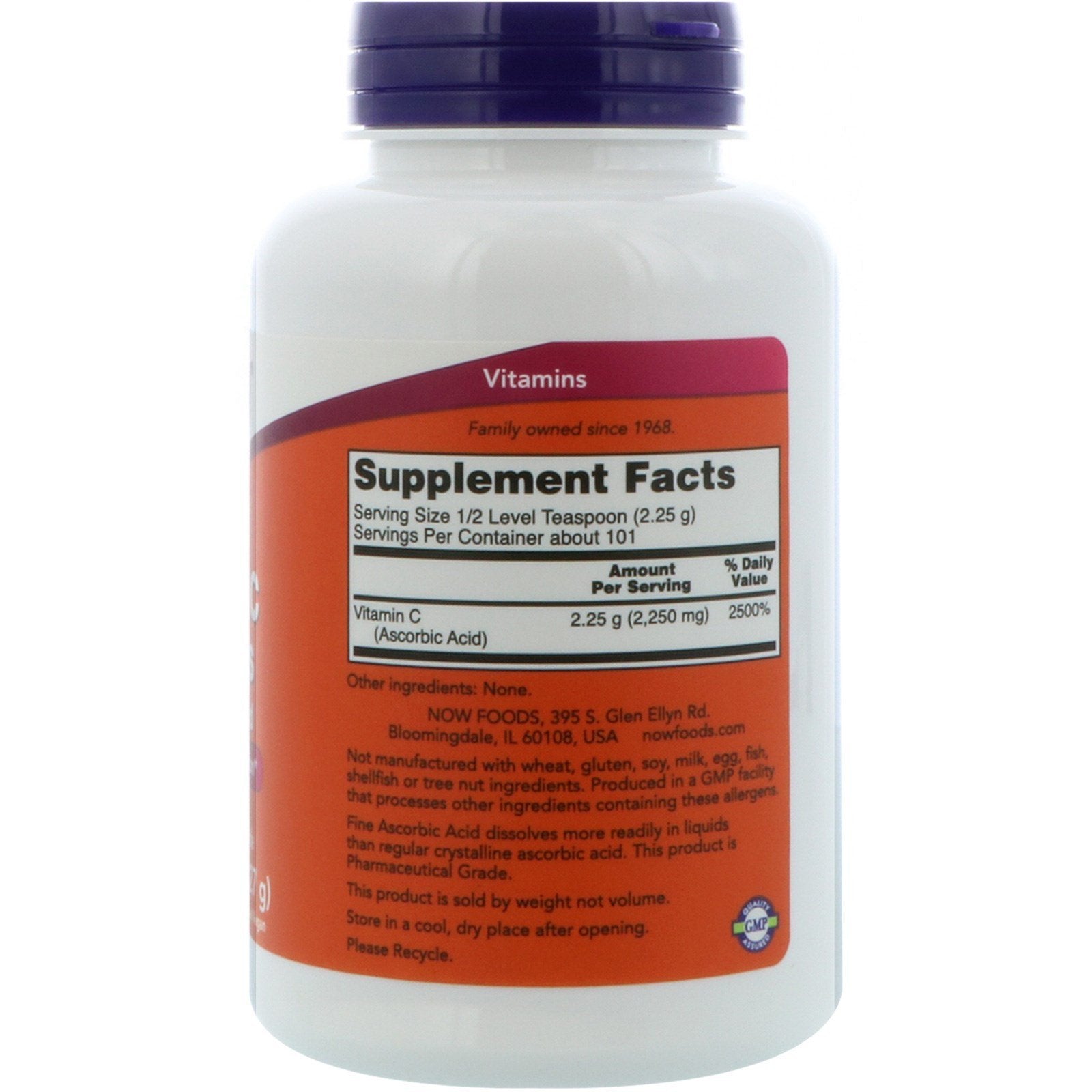 NOW Foods Vitamina C: envases con dos frascos para uso diario
