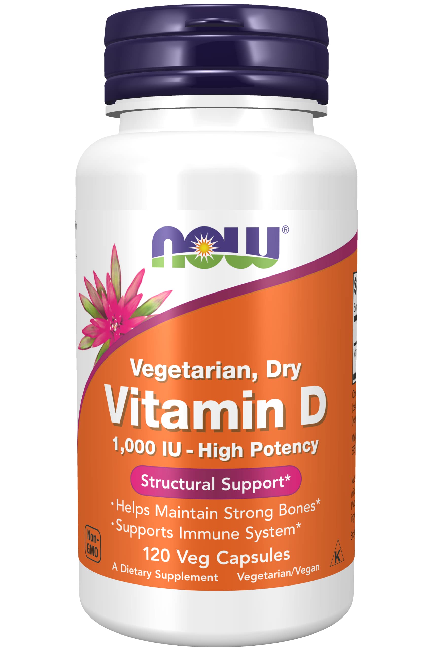 NOW Foods Vitamina D-2 1000 UI, cápsulas veganas para apoyo inmune