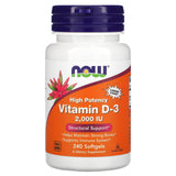 NOW Foods Vitamina D-3, cápsulas blandas, uso diario recomendado