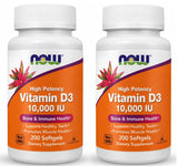 NOW Foods Vitamina D3: botella de cápsulas blandas para la ingesta diaria.