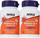 NOW Foods Vitamina D3 5000 UI, cápsulas suaves en frasco, apoyo para la densidad ósea.