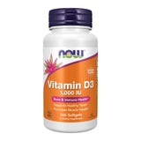 NOW Foods Vitamina D3 botella con dosis diaria para uso diario