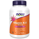 NOW Foods Vitamina K2 MK-4 100 mcg en frasco, posible apoyo a la salud ósea.