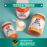 Envase de 1 libra de NOW Foods Whey Protein, almacenamiento cómodo.