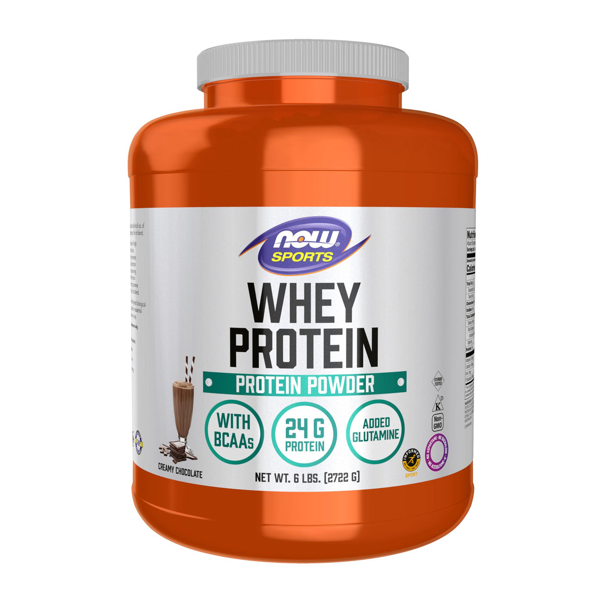 NOW Foods Proteína de Suero crema chocolate en bote, ideal para batidos de entrenamiento.
