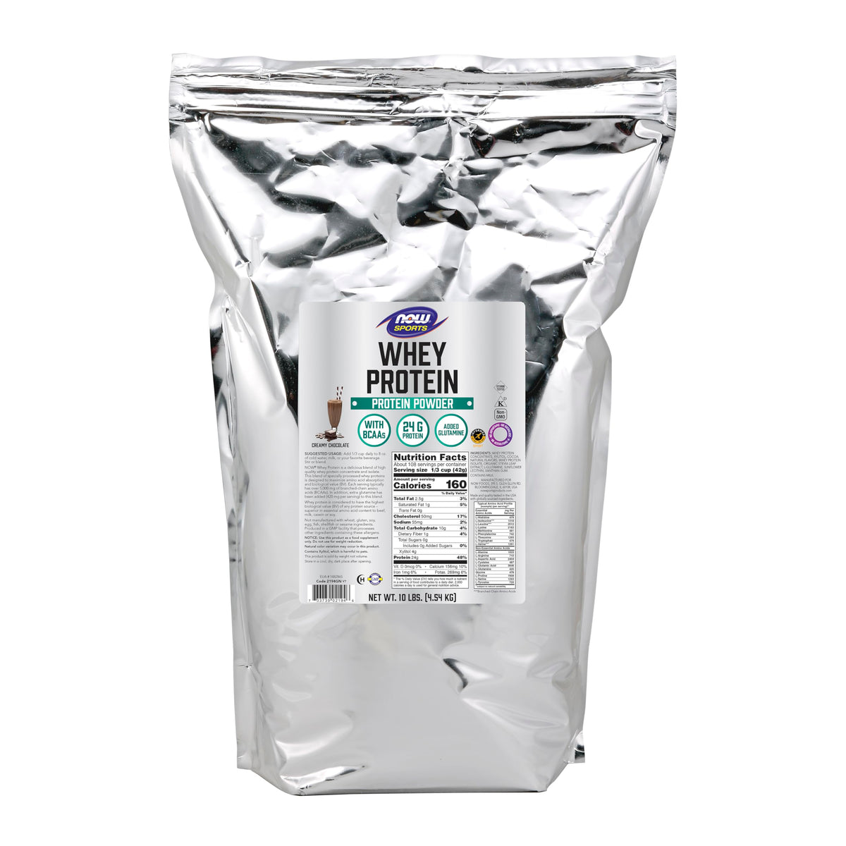 NOW Foods proteína de suero cremosa chocolate en lata, ideal para recuperación posentrenamiento.