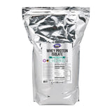 NOW Foods Whey Protein Isolate, empaque frontal, proteína de rápida absorción para entrenamientos.